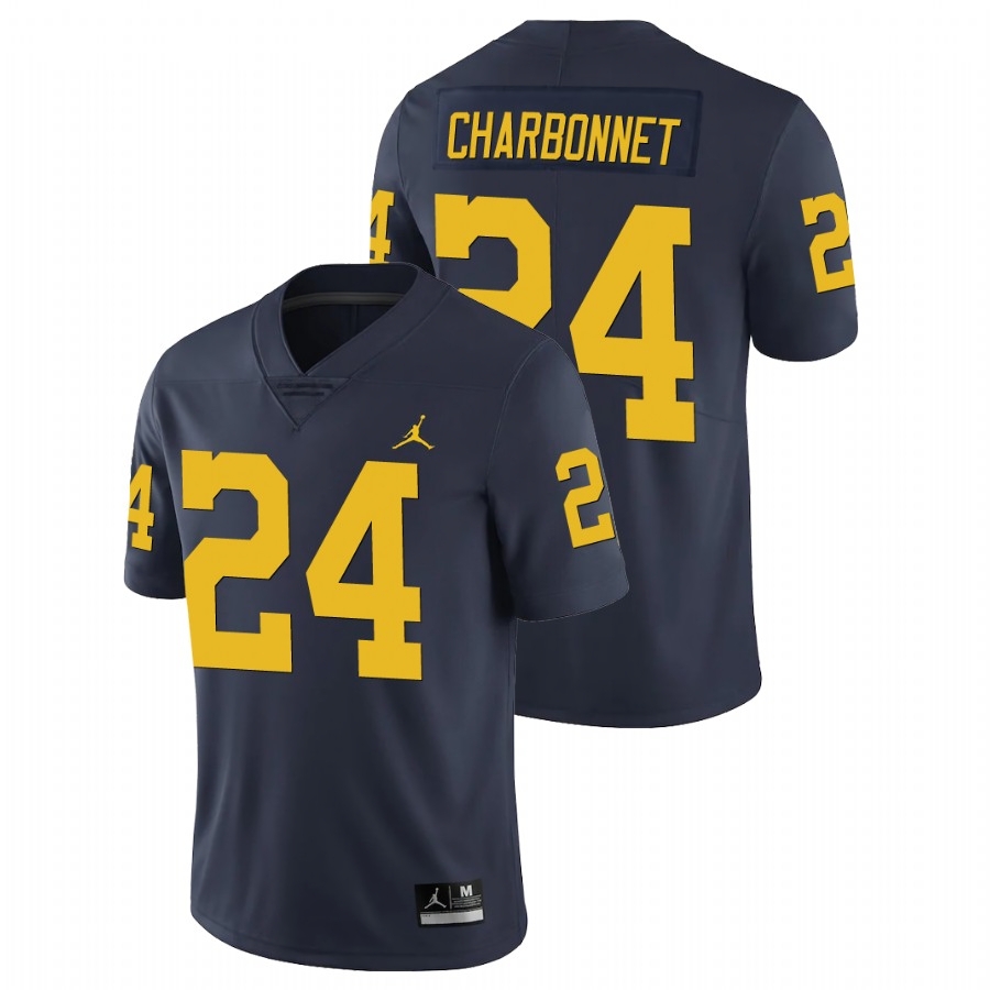 Michigan Wolverines Men's NCAA Zach Charbonnet #24 Navy Limited College Football Jersey OJG4249TB